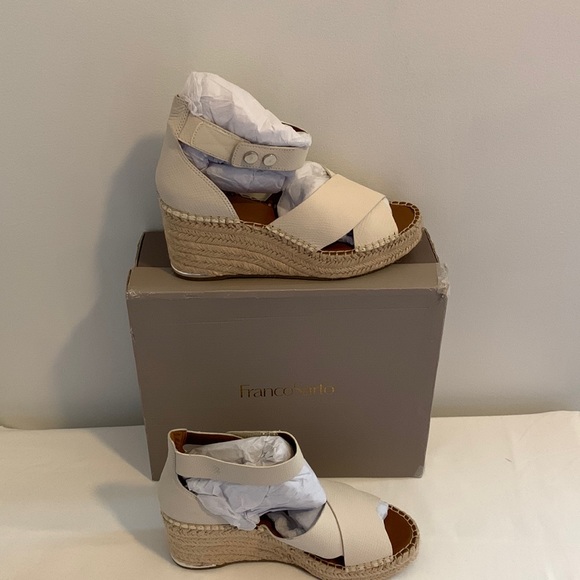 Franco Sarto Shoes - FRANCO SARTO SANDALS, LEATHER UPPER, ESPADRILLE WEDGE, SIZE 9M